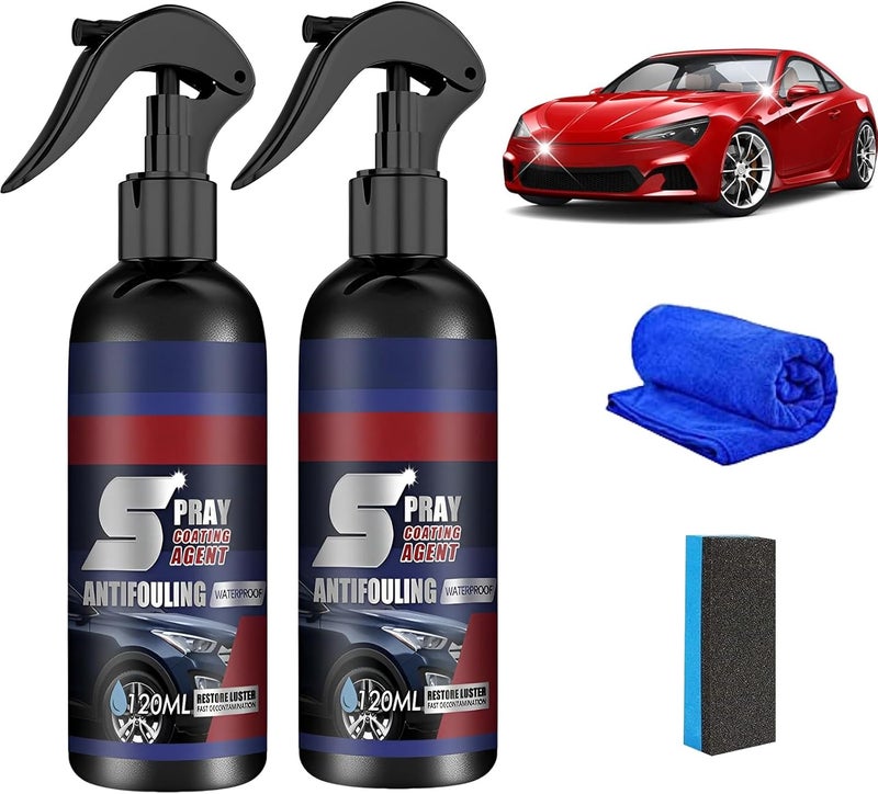 Compensai Rayhong An-tifouling Spray,An-tifouling Spray for Cars,Multi-Functional Coating Renewal Agent Sp ray,Rayhong S pray Coating Agent,3 in 1 High Protection Quick(2Pcs) - Image 1